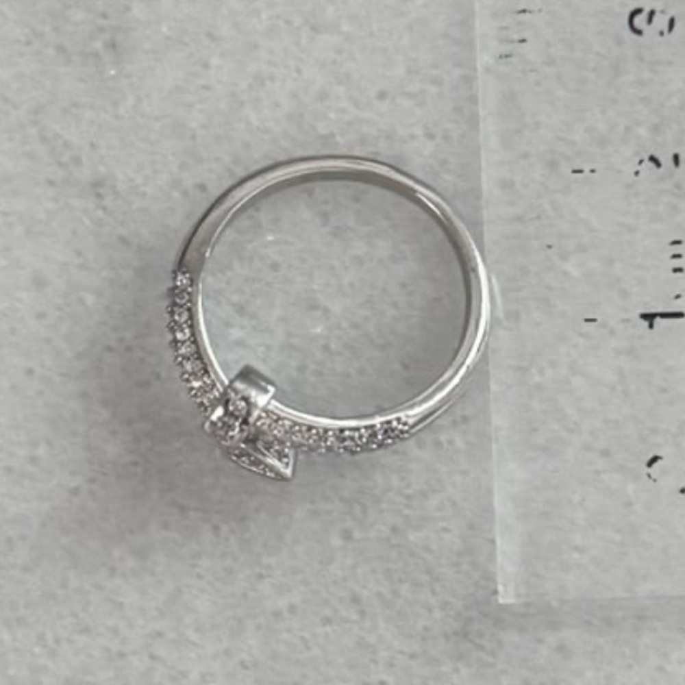 Silver Crystal Pave Nail Wrap Ring Brand New - Picture 4 of 5